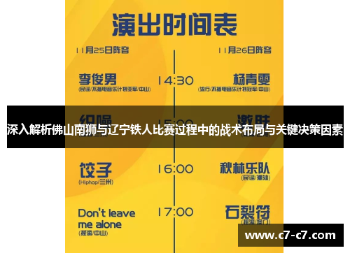 深入解析佛山南狮与辽宁铁人比赛过程中的战术布局与关键决策因素