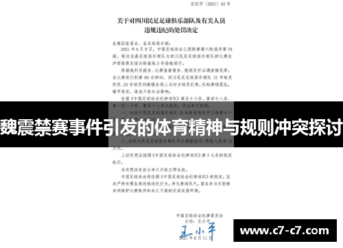 魏震禁赛事件引发的体育精神与规则冲突探讨